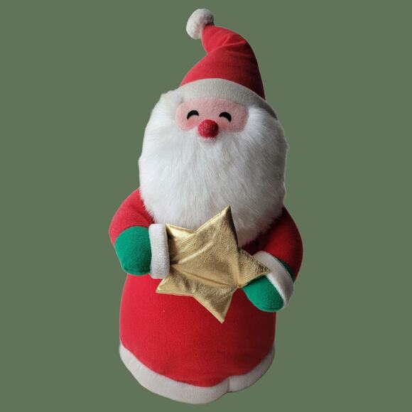Vintage 1980s Plush Santa Tree Topper from Hallmark - Picture 1 of 5